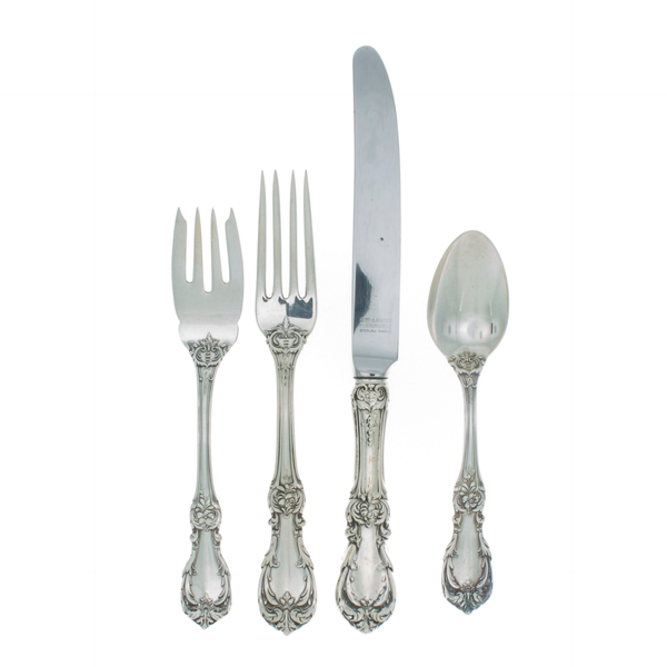 Burgundy Sterling Silver 4 Piece Place Size Setting with French Blade
