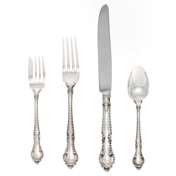 English Gadroon Sterling Silver 4 Piece Dinner Size Setting