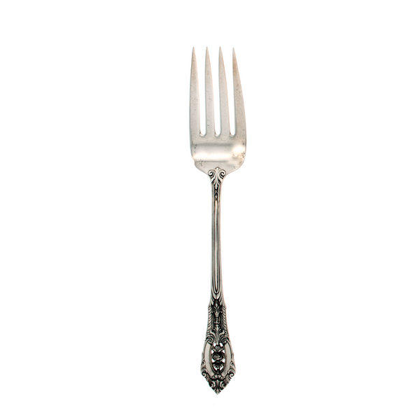 Rose Point Sterling Silver Cold Meat Fork