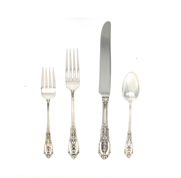 Rose Point Sterling Silver 4 Piece Place Setting